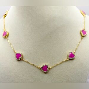 KATE SPADE 🩷 Pink Take Heart Scatter Necklace NWT